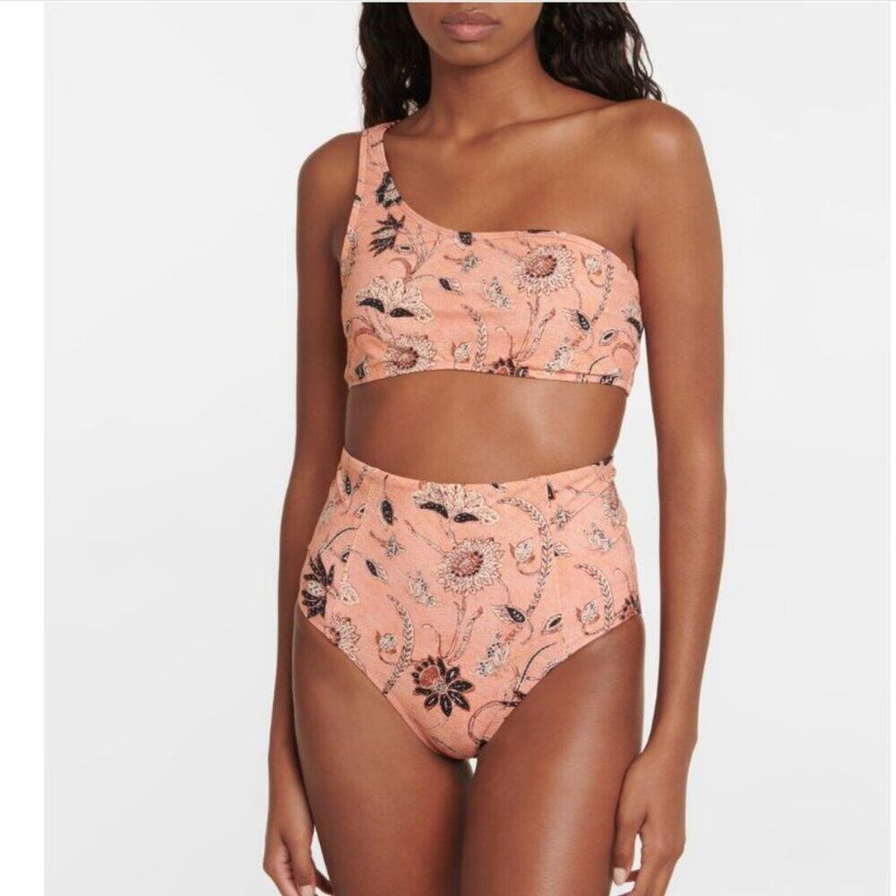 New Ulla Johnson Floral Reina Bikini Zahara High Rise Swim Bottoms Primrose M/L